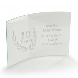 Logo Branded Spectral Jade Curved Award (7"x5")  Logo Branded Spectral Jade Curved Award (7"x5")