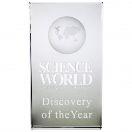 Logo Branded 8" OptiMaxx Global Tower with Recessed Globe (No Base)