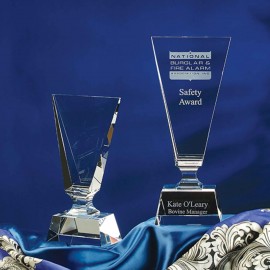 11" Cleo Crystal Award with Logo