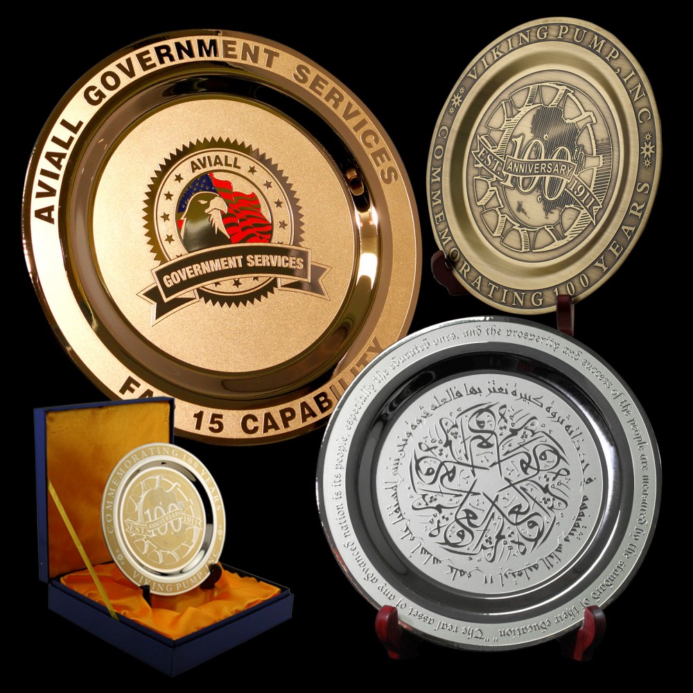 Etched Brass Medallion Award Plate (5") Logo Imprinted Etched Brass Medallion Award Plate (5") Logo Imprinted