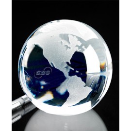 3" Crystal Globe Award with Logo