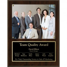 Picture Plaque Walnut Finish 15" with Logo  Picture Plaque Walnut Finish 15" with Logo