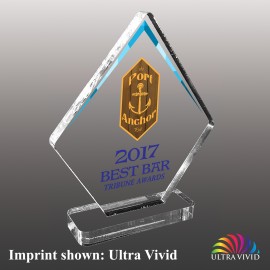 Large Diamond Shaped Ultra Vivid Acrylic Award with Logo  Large Diamond Shaped Ultra Vivid Acrylic Award with Logo