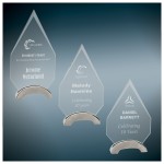 Personalized Platinum Glass Fan With Arch Base Awards
