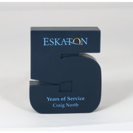 Number Stone Desk Award with Logo