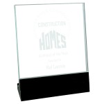 6" x 7" Standing Glass Awards with Logo
