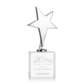 Tuscany Chrome Star on Woodlawn Base - Clear with Logo