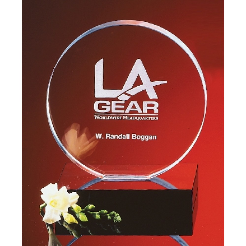 Crystal Halo Award Clear (6") with Logo