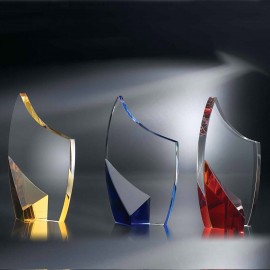 Custom Etched 8" Blue Accent Trance Crystal Award