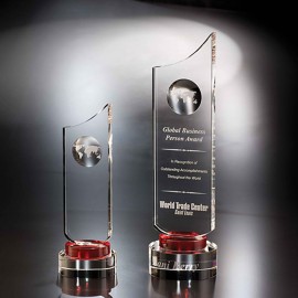 Customized 14" Fahrenheit Crystal Globe Award