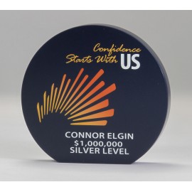 Round Upright Desk Award with Logo