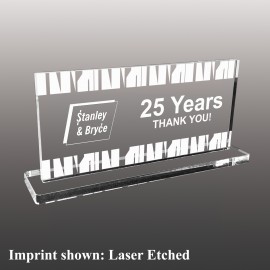 Custom Small Horizontal Rectangle Shaped Etched Acrylic Award  Custom Small Horizontal Rectangle Shaped Etched Acrylic Award