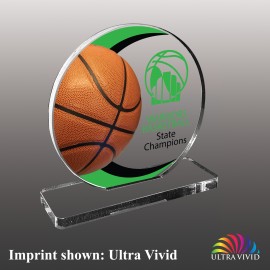 Medium Basketball Themed Ultra Vivid Acrylic Award with Logo