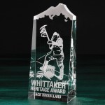 7" Mountain Summit Crystal Award Laser-etched