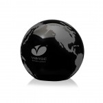 Globe Paperweight - Optical 2-3/8" Black with Logo