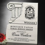 Chiseled Column Plaque 9" x 12" with Logo