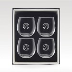 16 oz Stemless Red Wine Glass Set - 4 with Logo