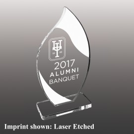 Large Fire Shaped Etched Acrylic Award with Logo  Large Fire Shaped Etched Acrylic Award with Logo