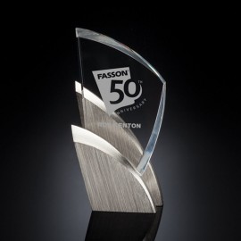 Custom Opera Award - Acrylic/Satin Nickel 8"