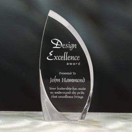 Zephyr Award - Acrylic/Satin Nickel 8" with Logo  Zephyr Award - Acrylic/Satin Nickel 8" with Logo