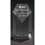 7" Pentagonal Tower Crystal Award with Logo