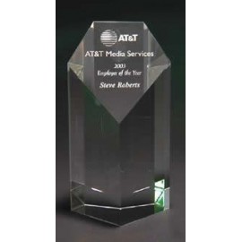 7" Pentagonal Tower Crystal Award with Logo  7" Pentagonal Tower Crystal Award with Logo