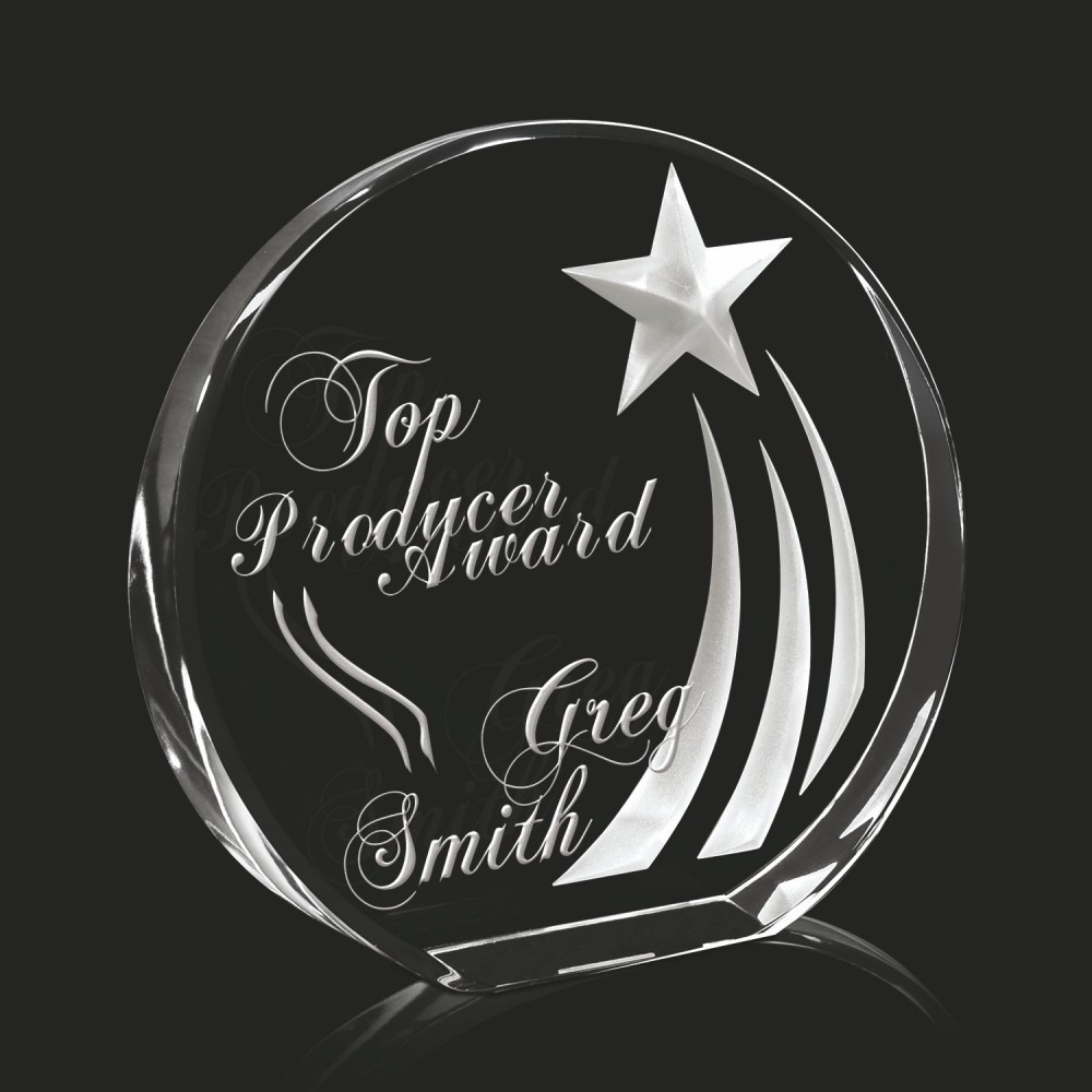 Crystal Award 4.25" Azure with Logo
