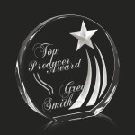 Crystal Award 4.25" Azure with Logo