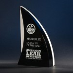 9" Shark's Fin Crystal & Stone Award Logo Imprinted