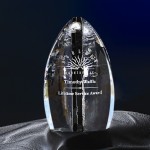 9" Solitude Crystal Award w/Black Accent Logo Imprinted