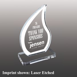 Customized Small Teardrop Shaped Etched Acrylic Award