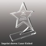 Small Shooting Star Etched Acrylic Award with Logo