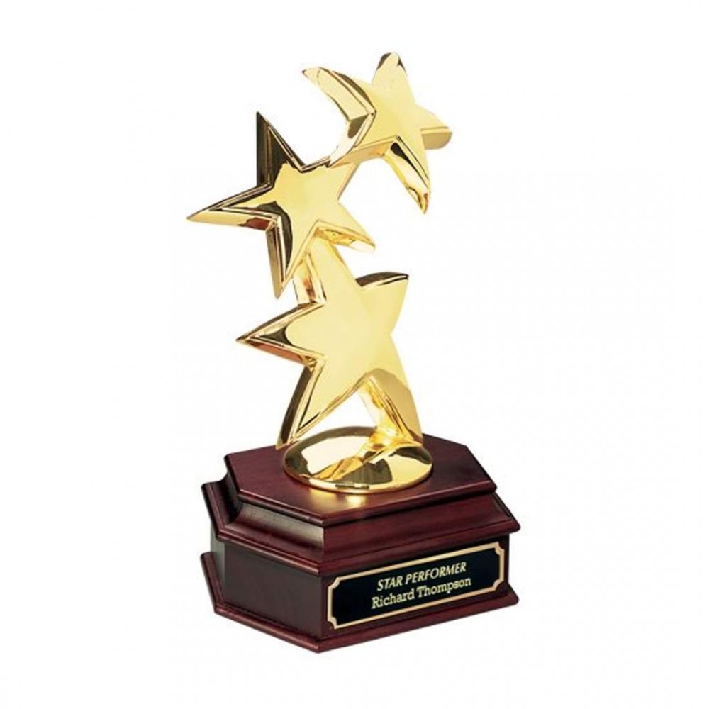 Constellation Award - Gold Walnut 10" with Logo