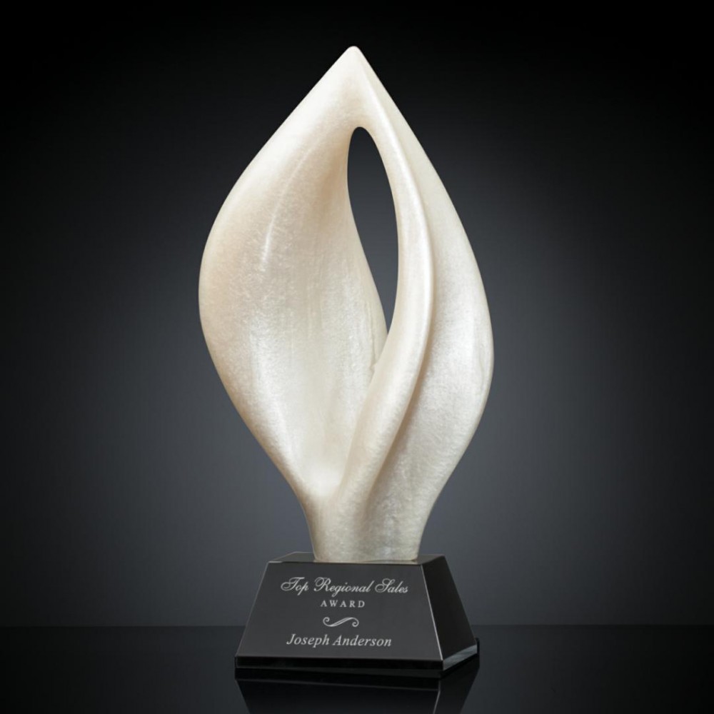 Personalized Oberon Award - Pearl/Black 12" Personalized Oberon Award - Pearl/Black 12"