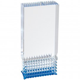 Logo Imprinted 2 3/4" x 6" Blue Tribute Acrylic