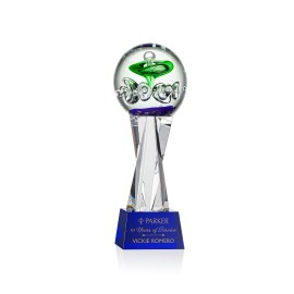 Aquarius Award on Grafton Blue - 11" High with Logo