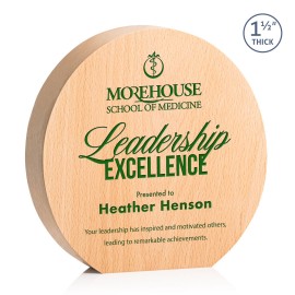 Custom Westgrove Award - Beechwood/One Color 8" Diam