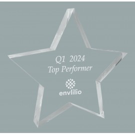 Customized 1" Star Shape Laser Etched Award