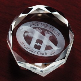 Logo Branded Crystal Faceted Octagon Award (3"x3"x1 3/8")  Logo Branded Crystal Faceted Octagon Award (3"x3"x1 3/8")