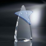 8 1/2" Pandamonium Crystal Star Award Custom Etched