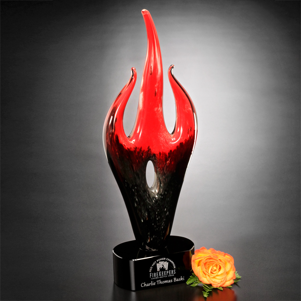 Red Flame Award 16" with Logo