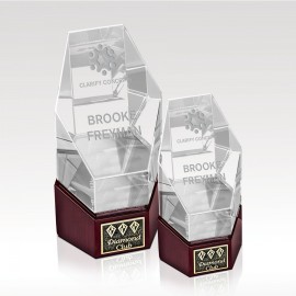 Customized Crystal Tower Award - Optic Newport