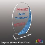Custom Small Vertical Oval Shaped Ultra Vivid Acrylic Award