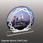 Small Circle Shaped Full Color Acrylic Award with Logo