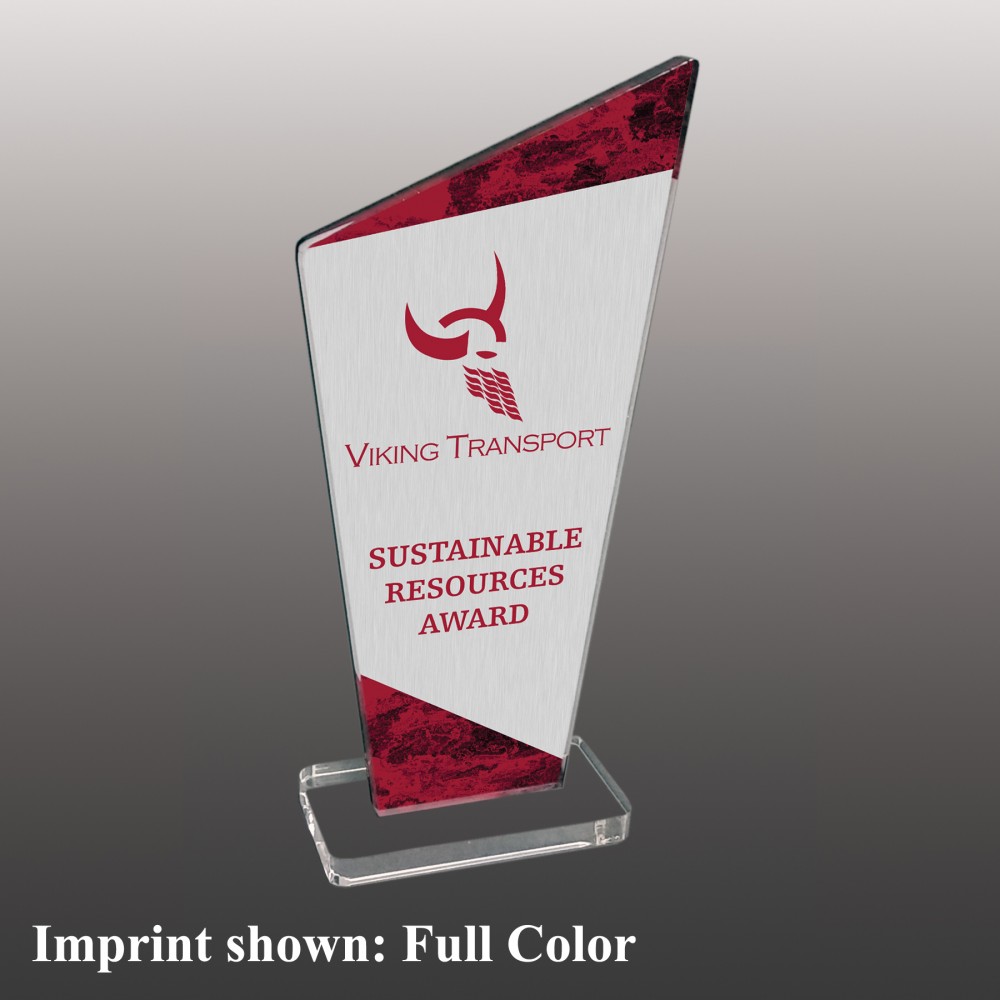 Small Angle Top Shaped Full Color Acrylic Award with Logo