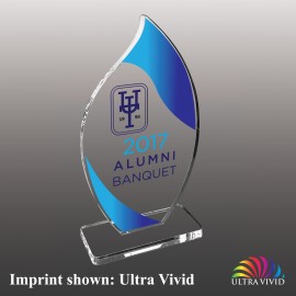 Small Flame Shaped Ultra Vivid Acrylic Award with Logo  Small Flame Shaped Ultra Vivid Acrylic Award with Logo