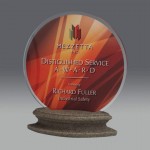 Tribute Award - Acrylic/Moonstone 5" Diam with Logo