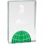 Custom Etched 6" x 8" Green Globe Acrylic