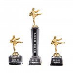 Creative Gold-Plated Taekwondo Trophy With Crystal Base with Logo