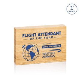 Promotional Auckland Award - Bamboo/One Color 3"x5"